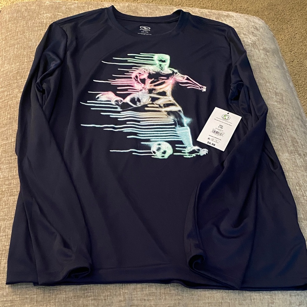 Athletic Works Kids Soccer Graphic Shirt - Navy